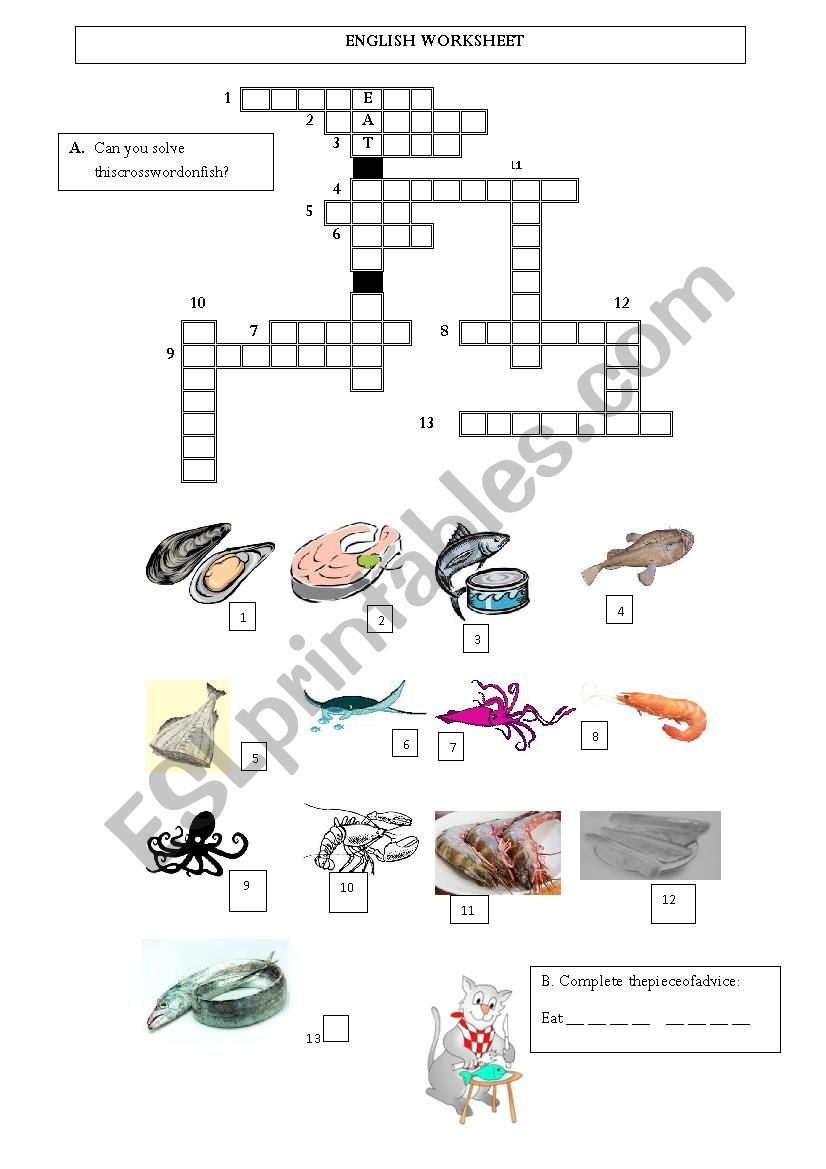 Vocabulary fish worksheet