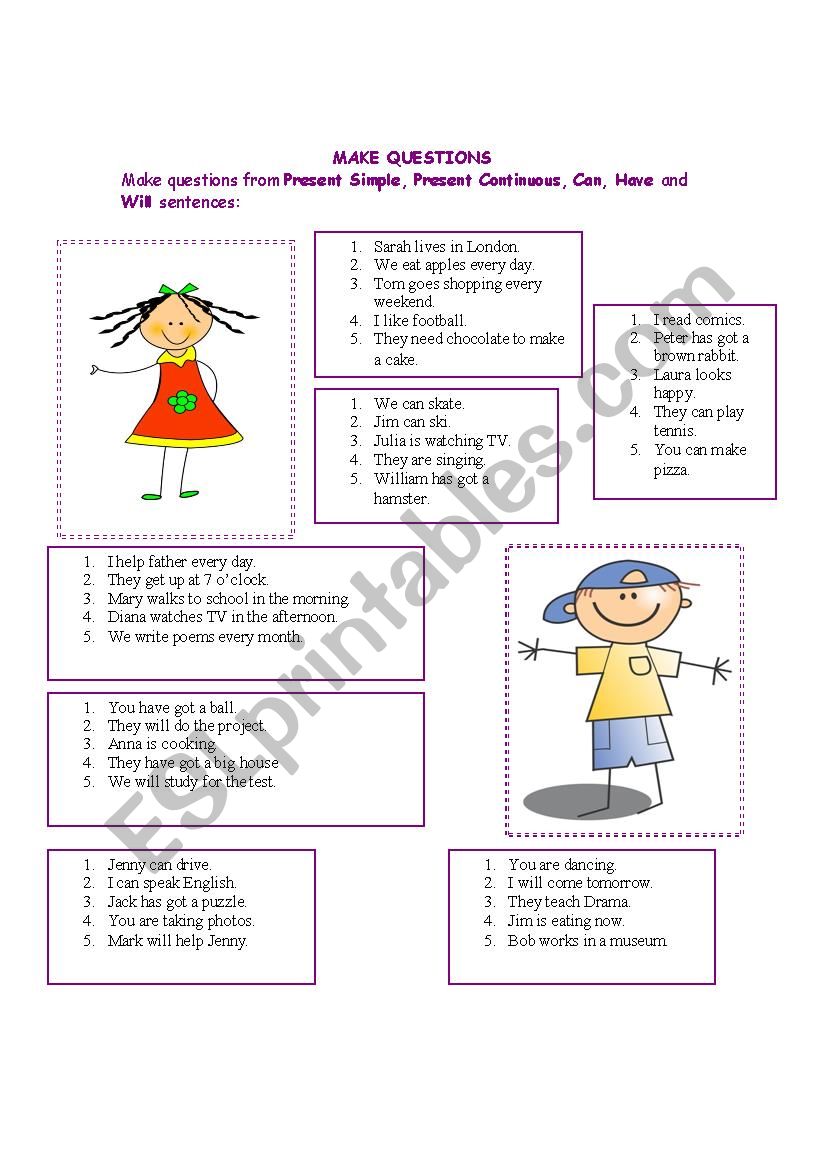 Make questions worksheet