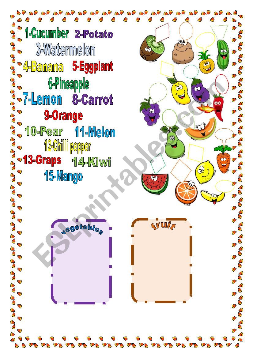 Fruit and Vegetables worksheet