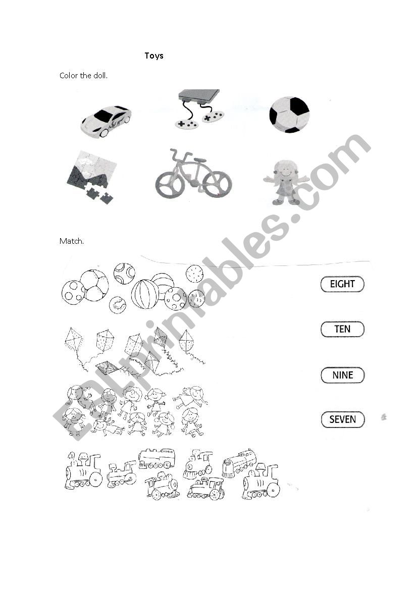 Toys worksheet