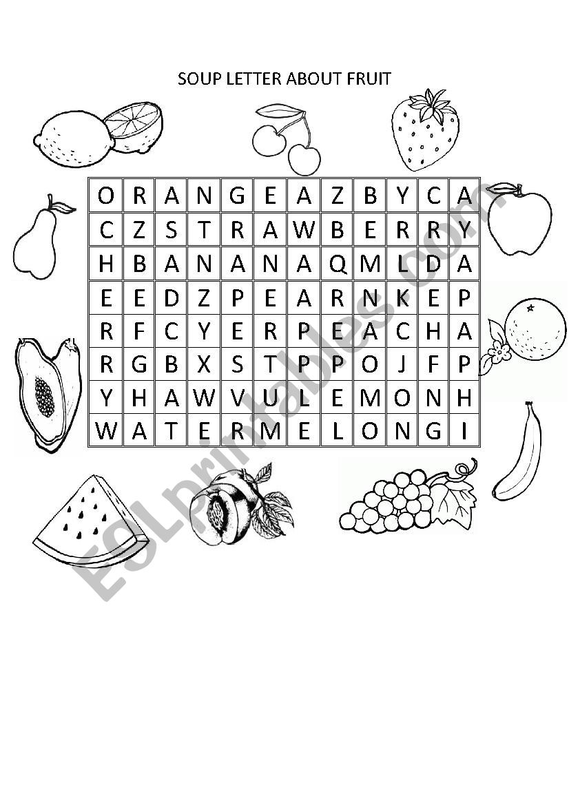 FRUIT worksheet