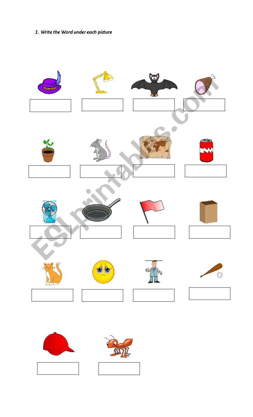 Sound vowel A worksheet