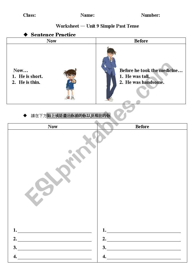 grammar -- Simple Past Tense worksheet