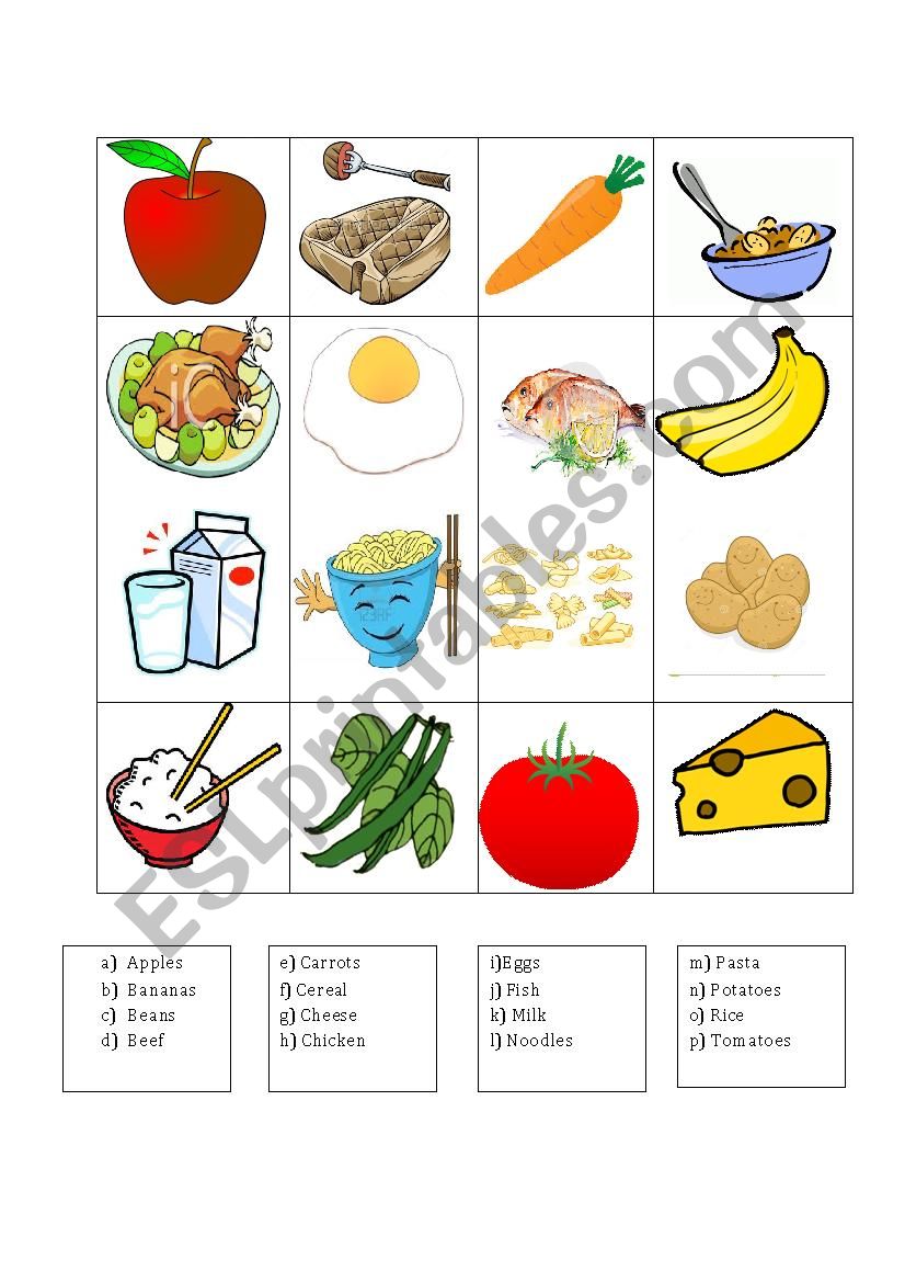 Food  worksheet