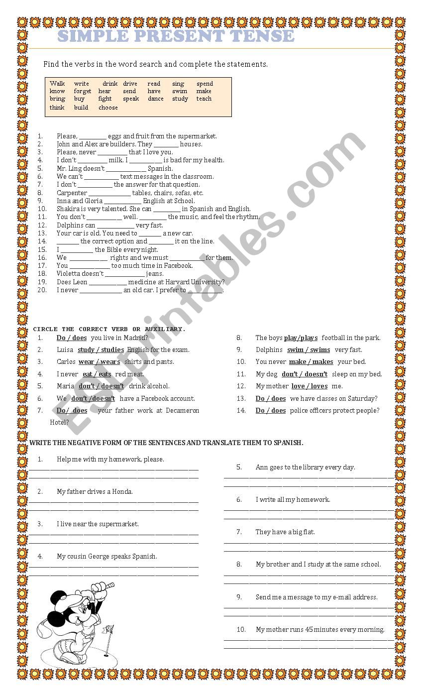 Present Simple worksheet