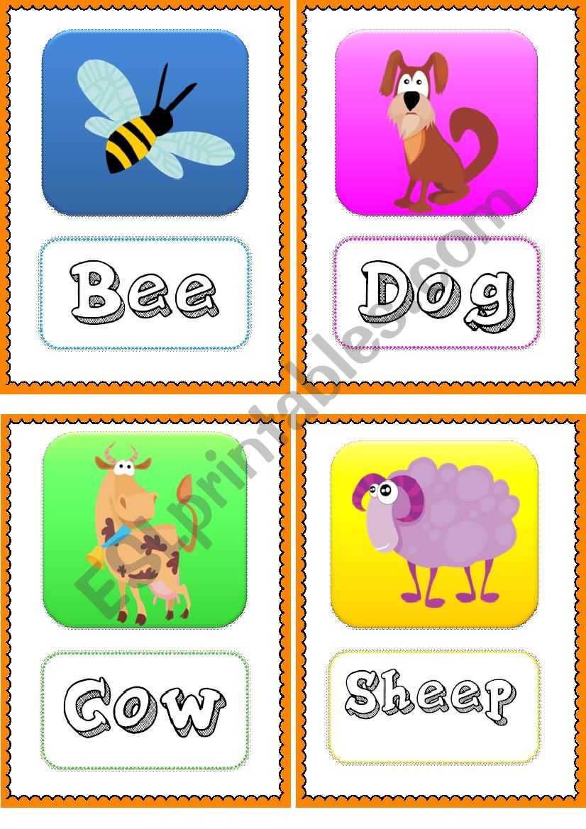 Farm Animals - Flashcard worksheet