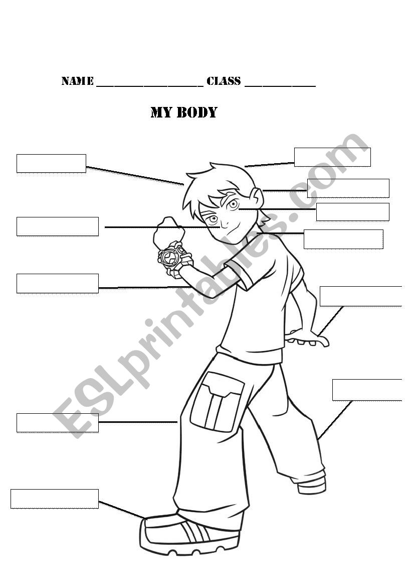 Ben10 Bodypart worksheet worksheet