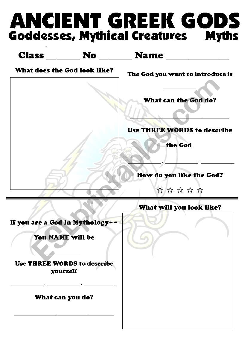 Greek Mythology Learning Sheet 01