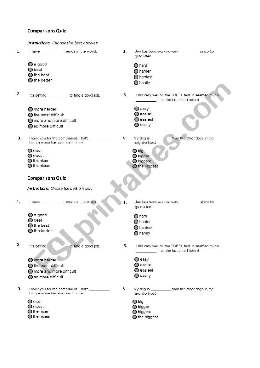adjective worksheet