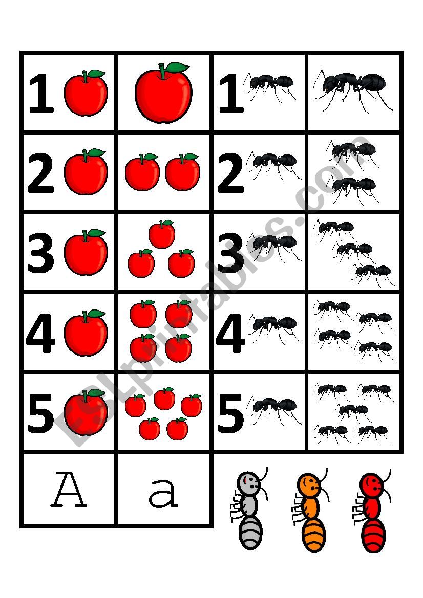 Letter A games worksheet