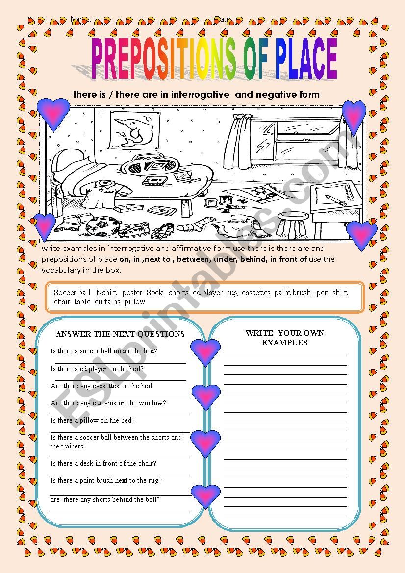 PREPOSITIONS worksheet