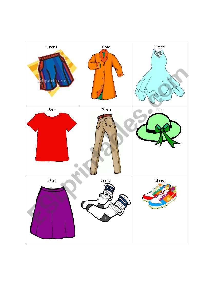 Clothing  worksheet