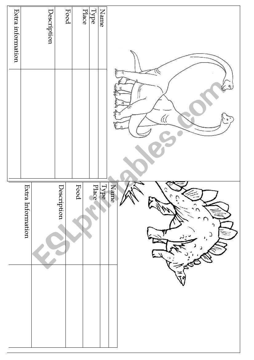 Dinosaurs worksheet