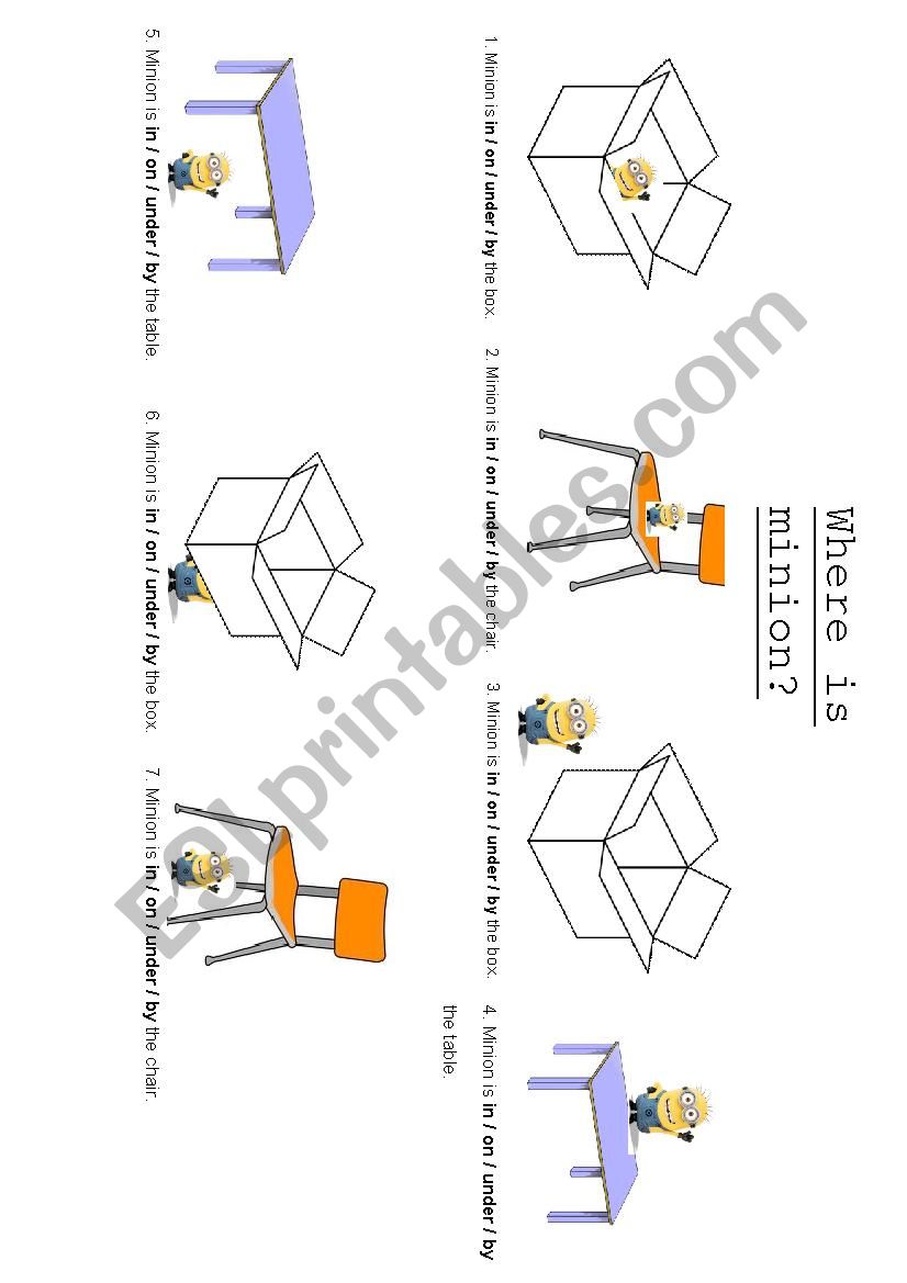 Where is the minion? worksheet