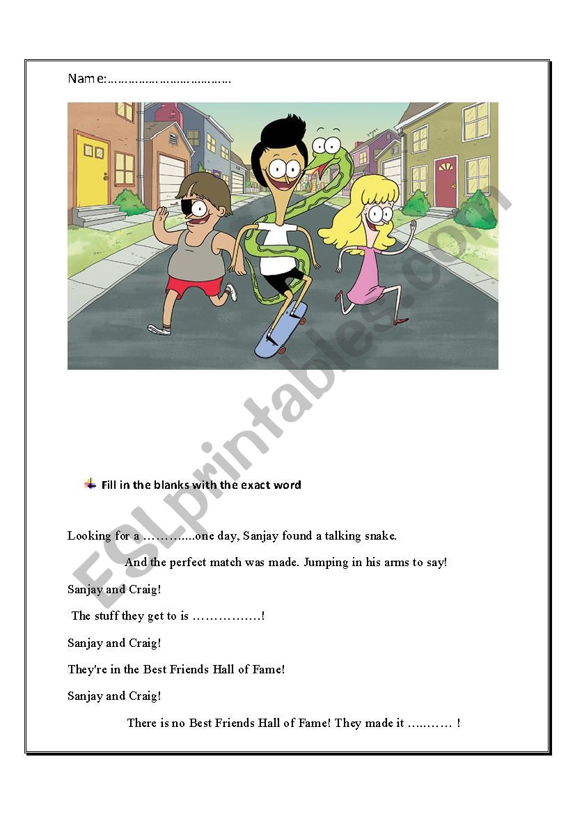 Sanjay and Carig Episode 17 worksheet