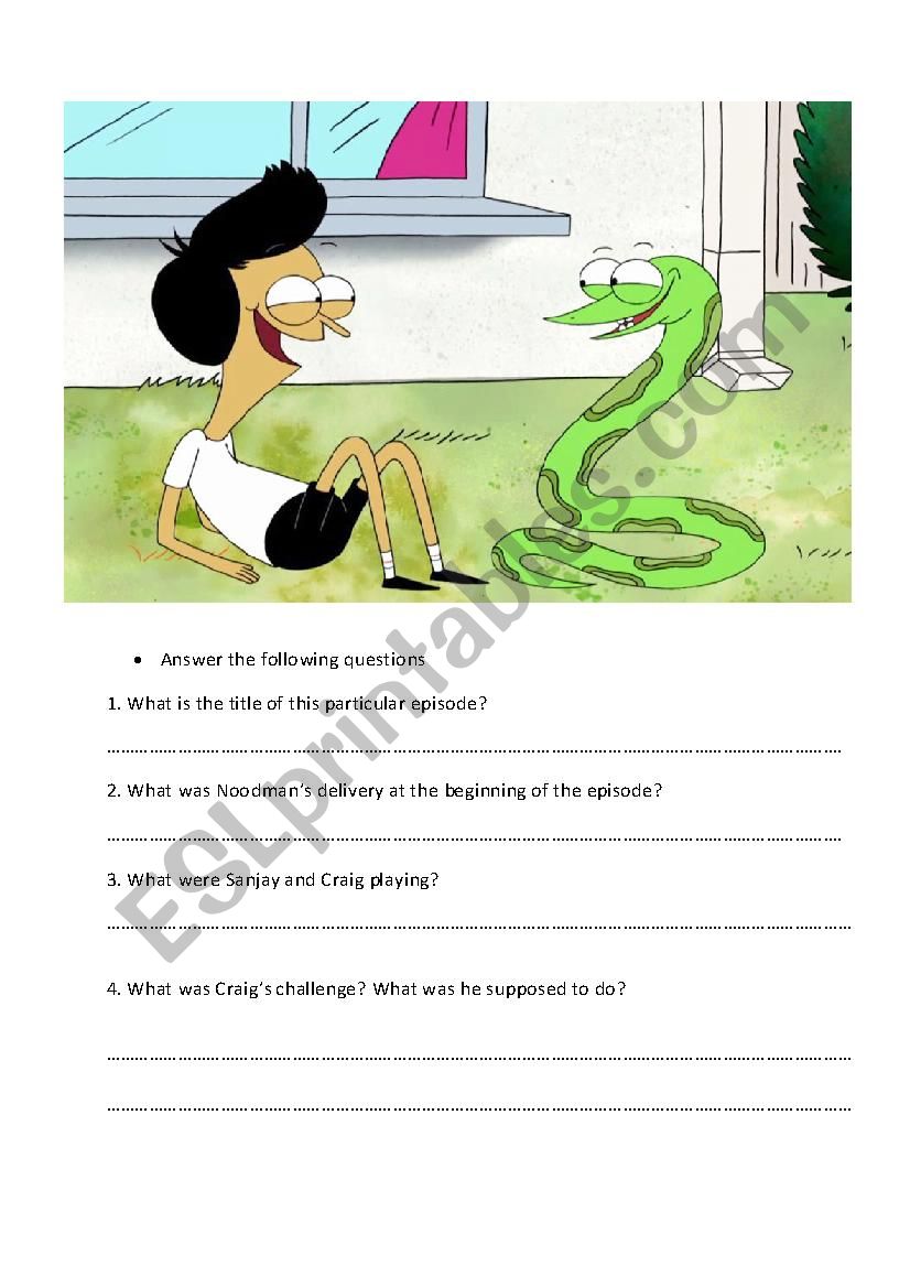 Sanjay and Carig Episode 19 worksheet