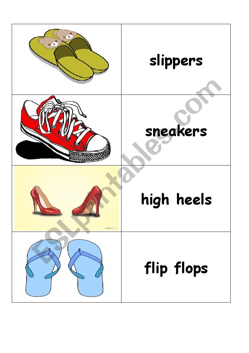 Shoes Flashcard worksheet