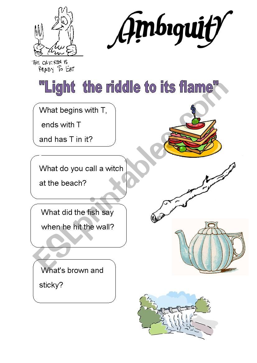 Ambiguity- double meaning worksheet