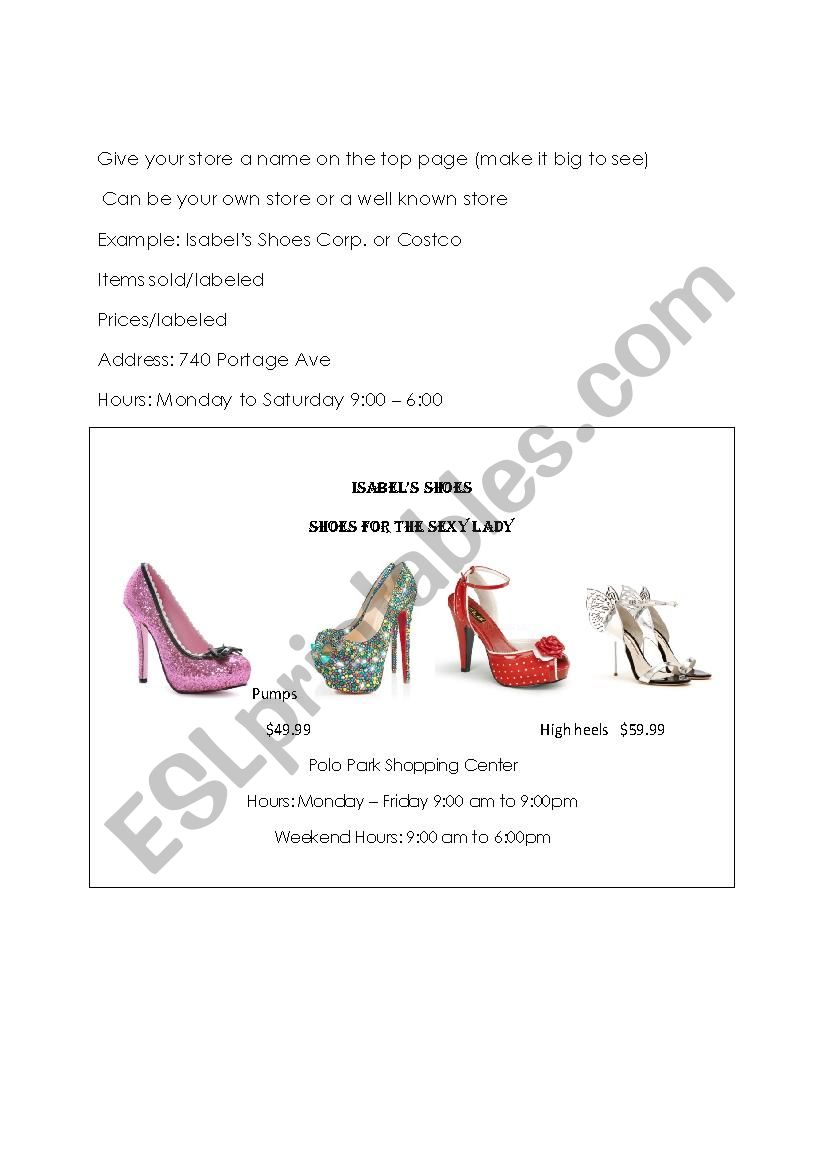 Reading an advertisement worksheet