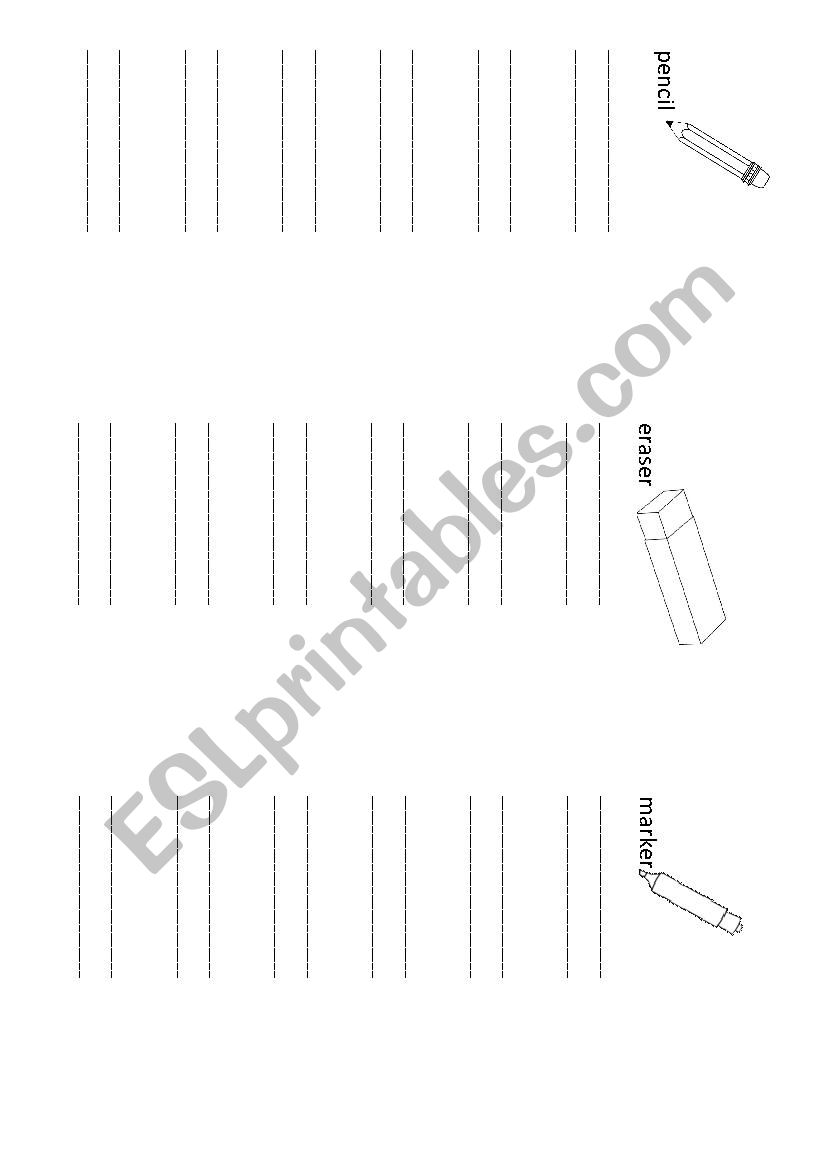 SCHOOL ITEMS worksheet