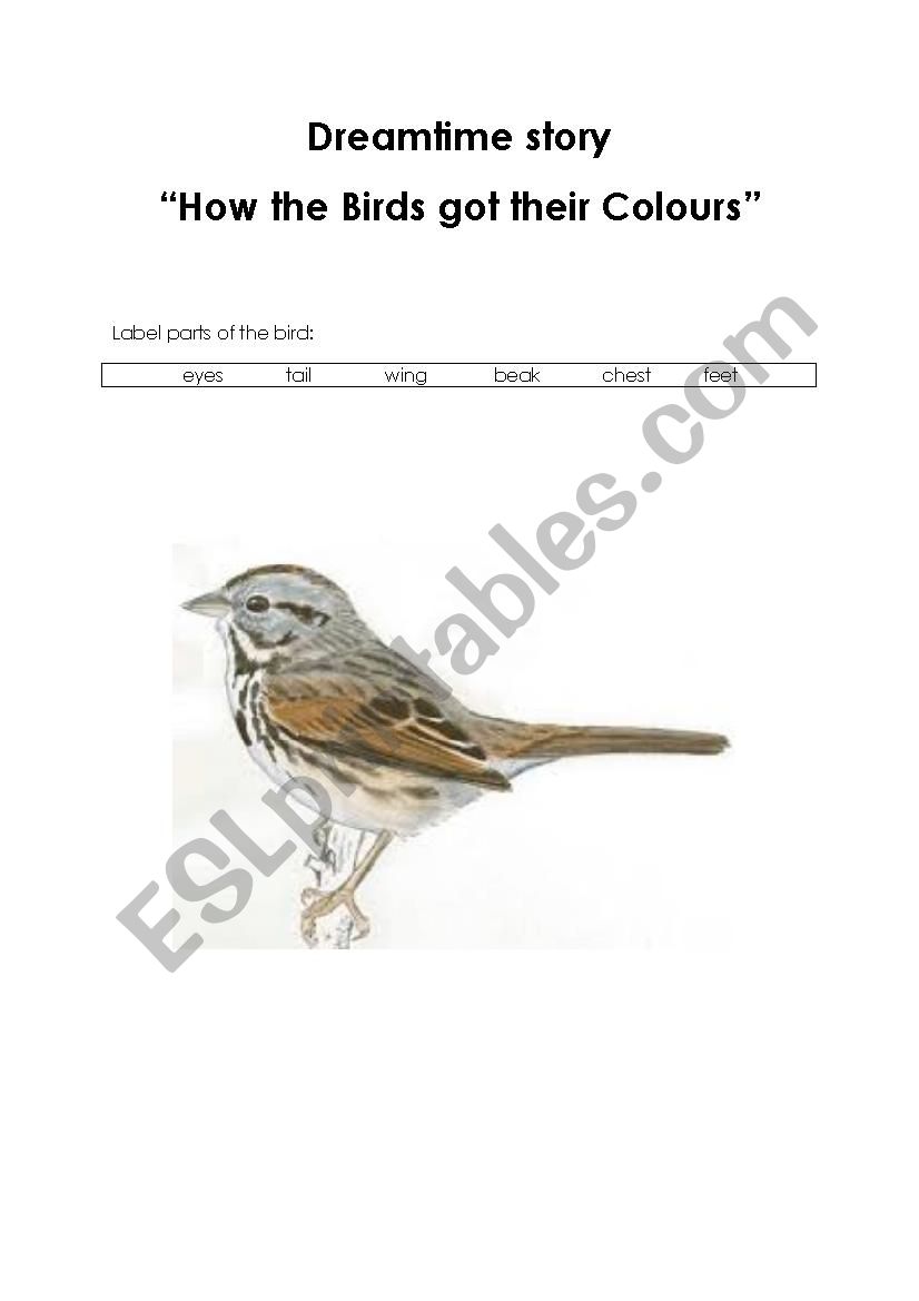 How Birds Got Their Colours worksheet