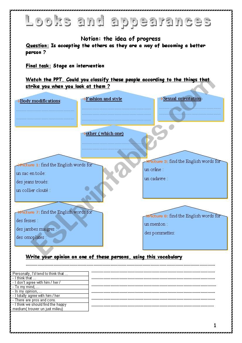 self esteem worksheet