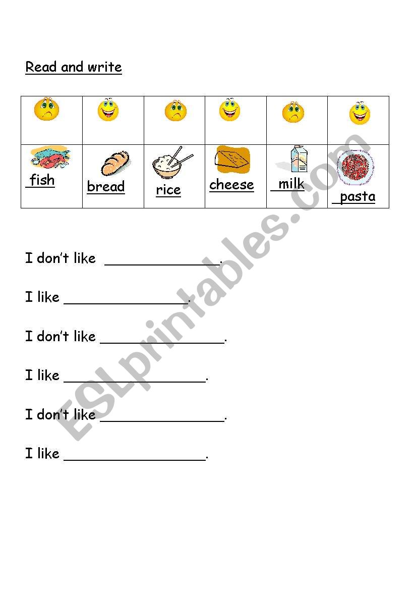 Read and write worksheet