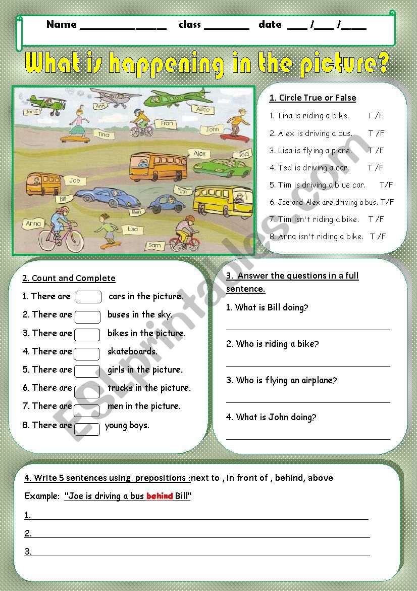 Picture desciption worksheet