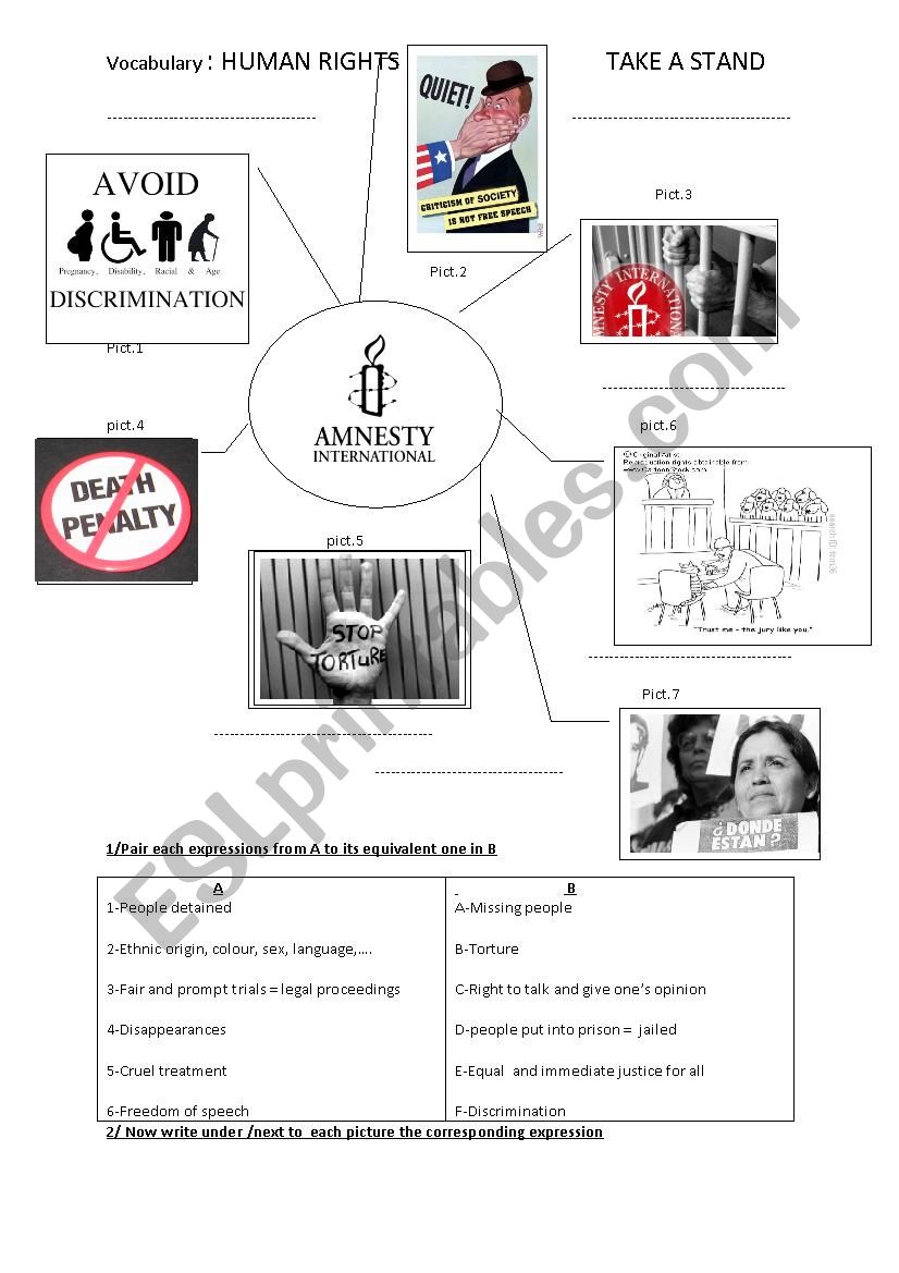 Amnesty international worksheet