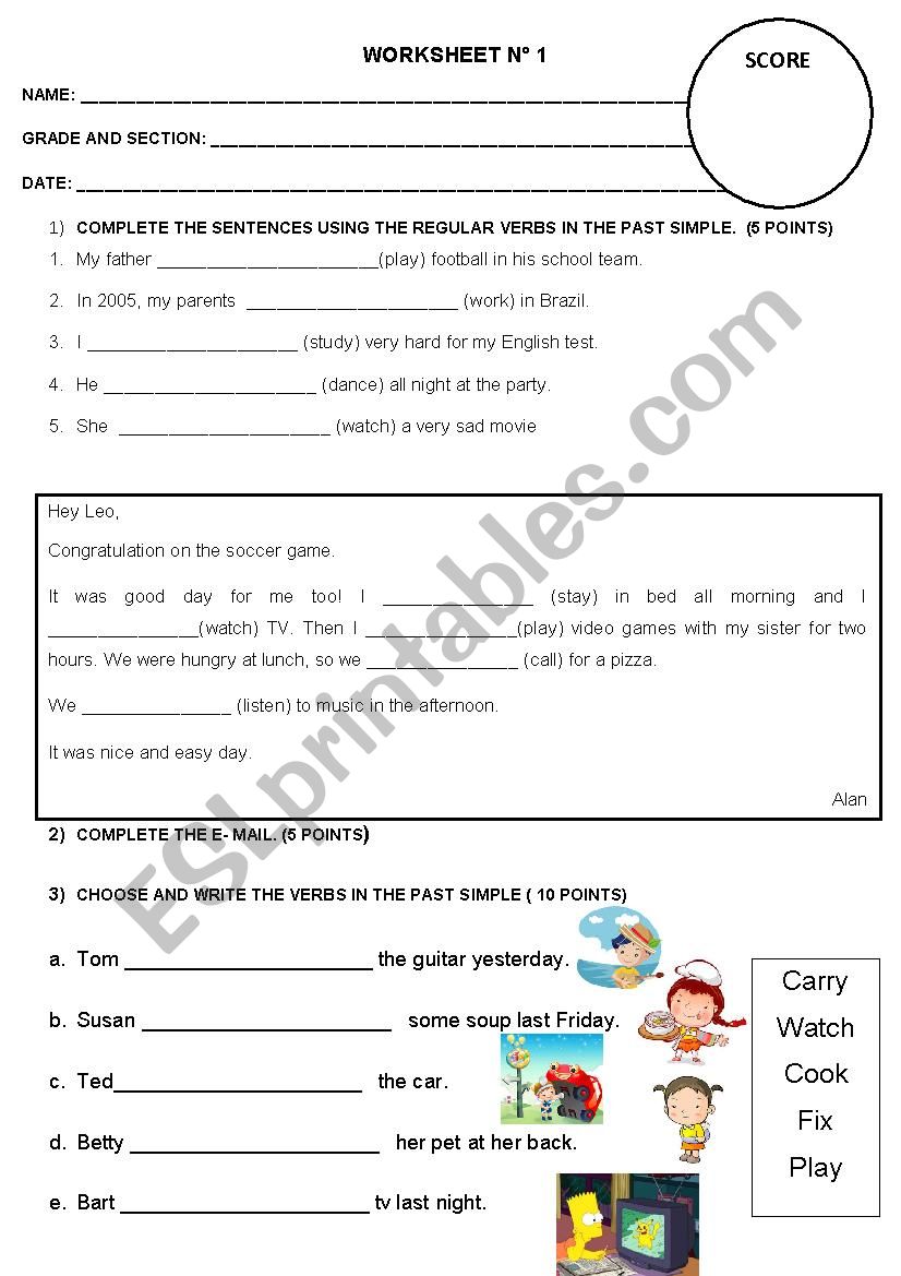 PAST SIMPLE (worksheet 1) worksheet