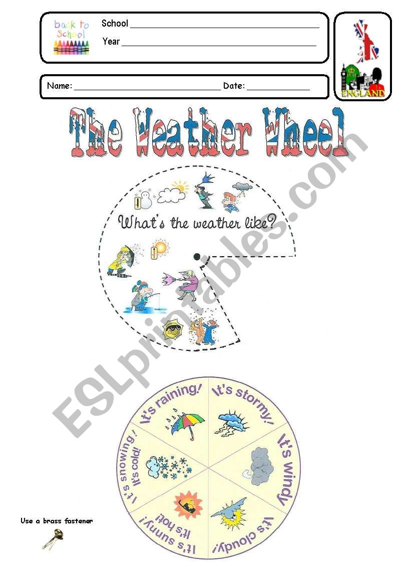 The Weather Wheel worksheet
