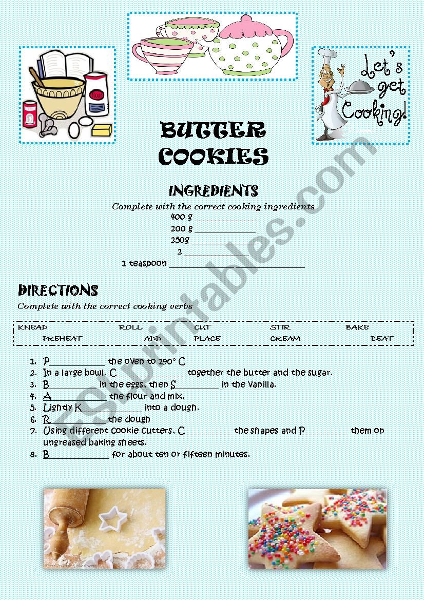 BUTTER COOKIES (KEY) worksheet