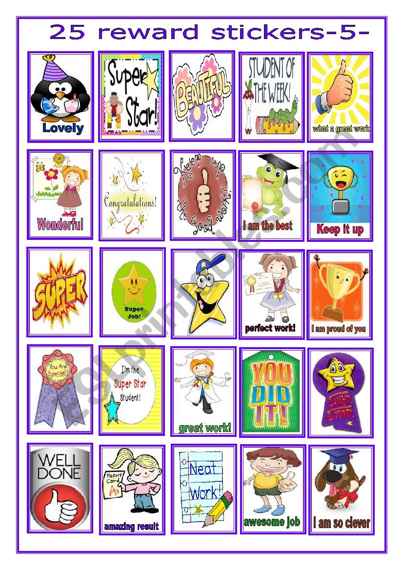 25 reward stickes-5- worksheet