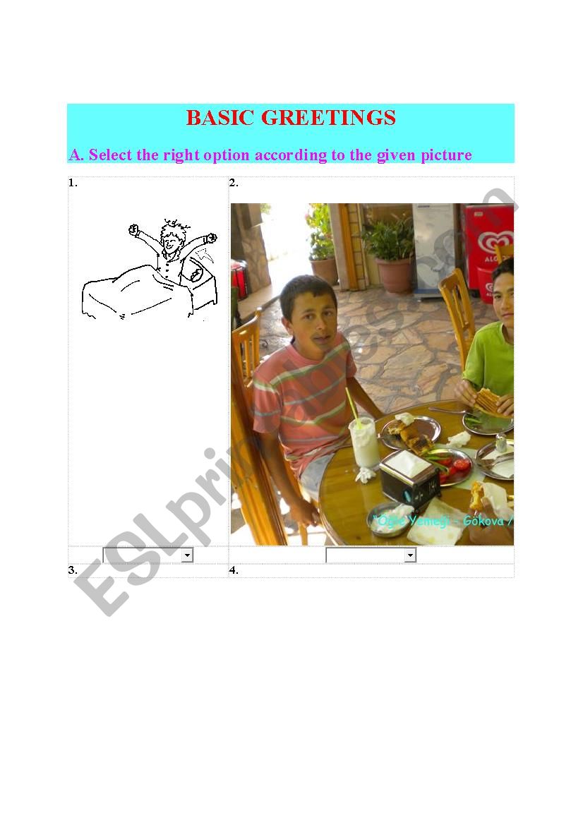 greetings worksheet