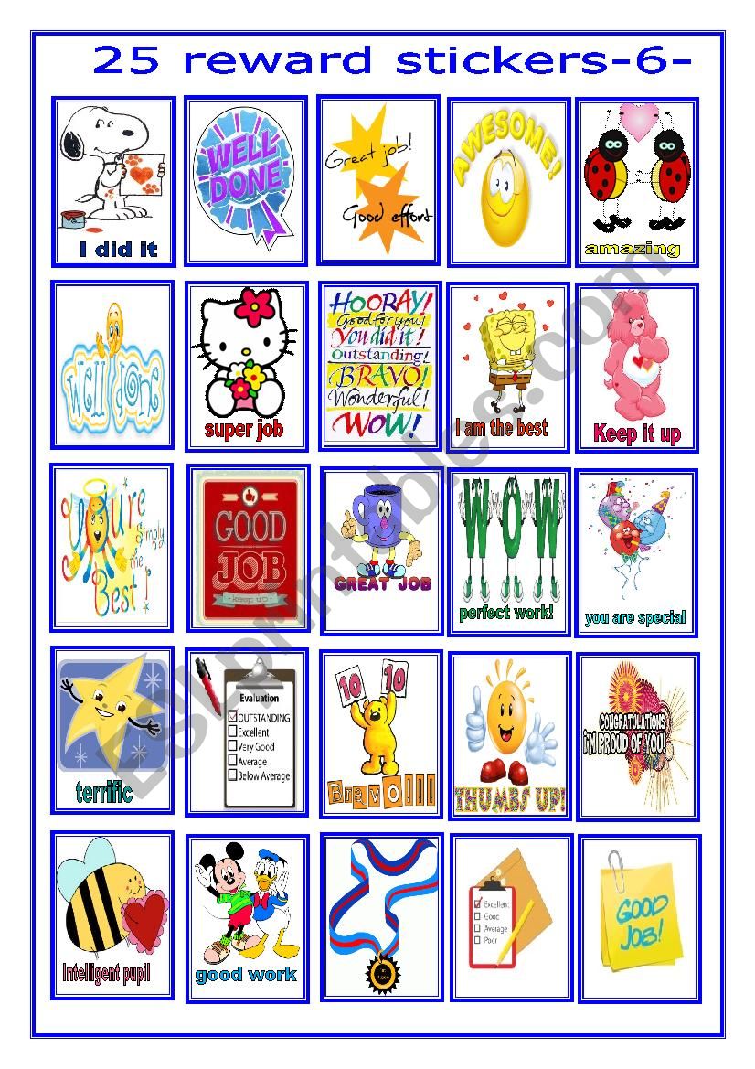 25 reward stickes-6- worksheet