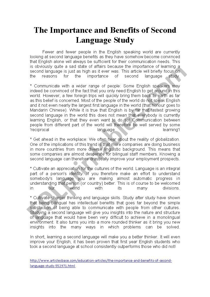 language worksheet