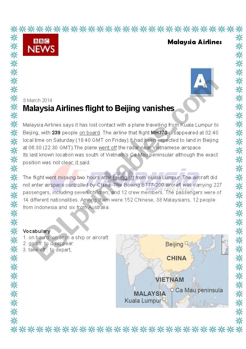 Reading two different but related articles : Malaysia Airlners