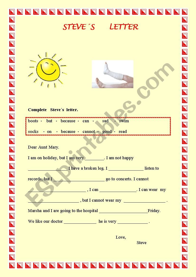  STEVES     LETTER worksheet