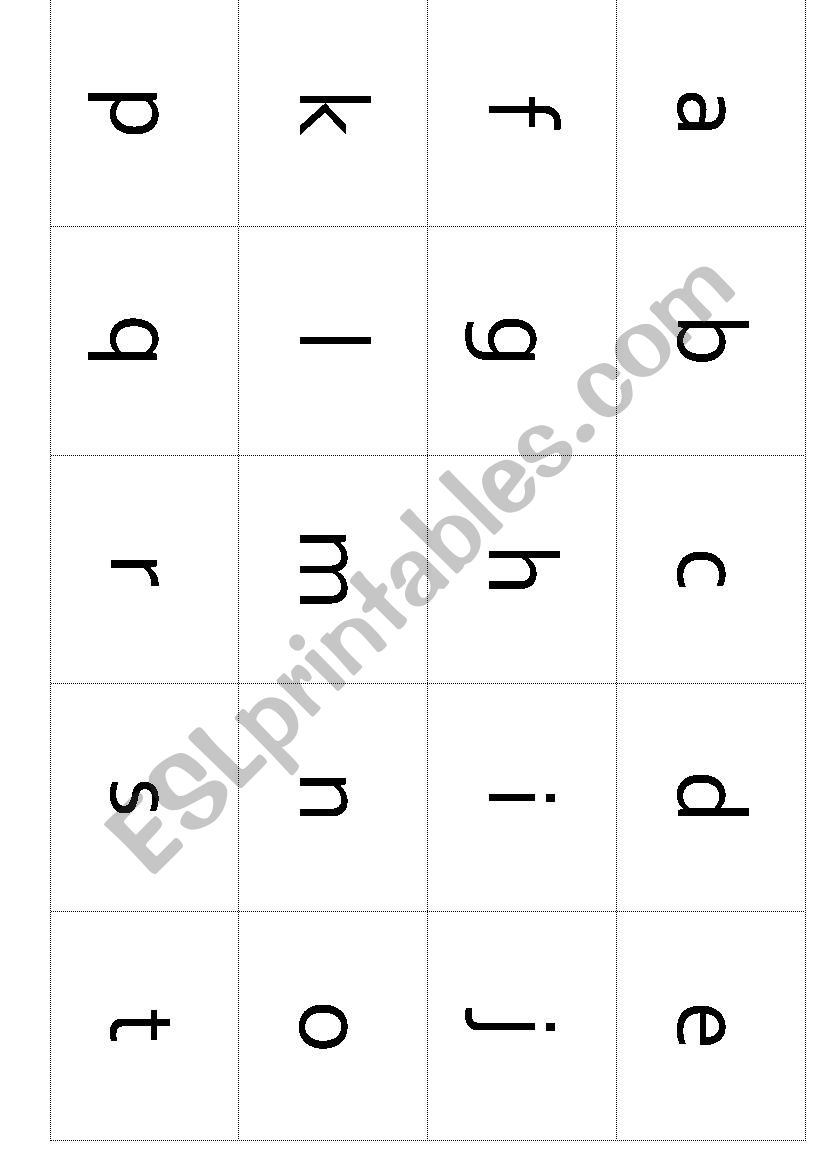 alphabet cards worksheet
