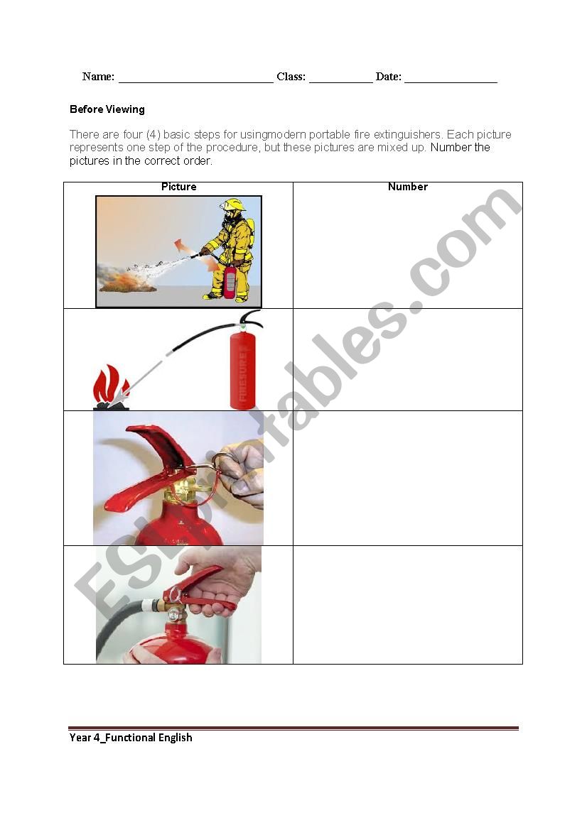 Procedure of using a fire extinguisher
