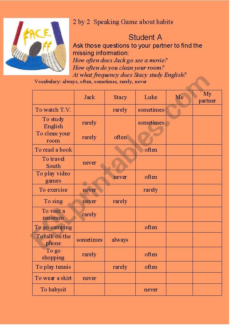 How often? worksheet