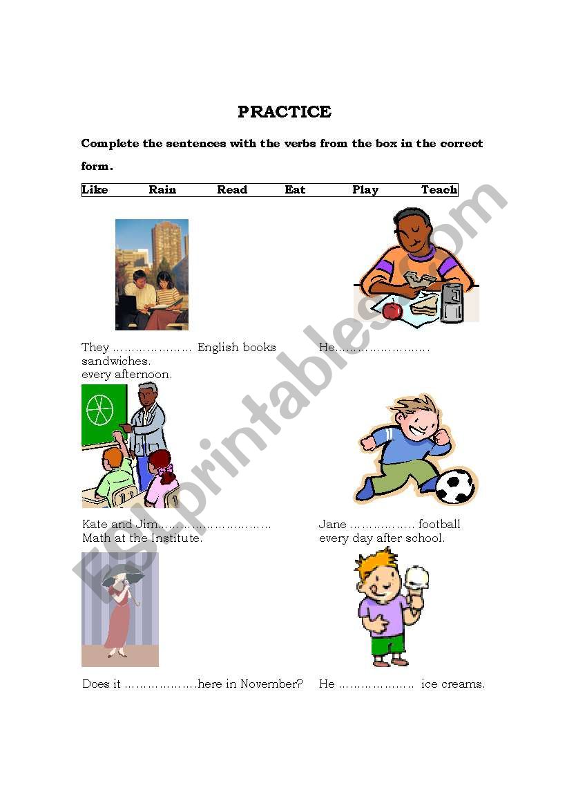 present simple worksheet