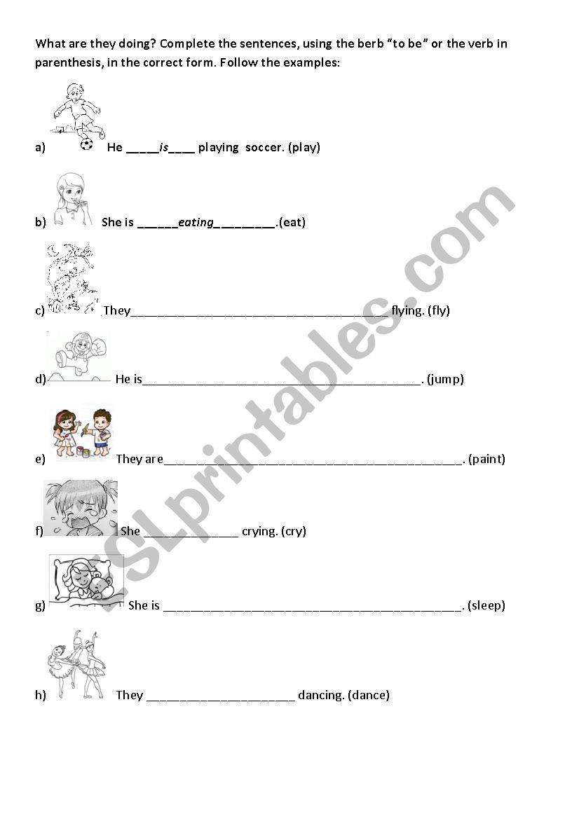 Present Continuous worksheet