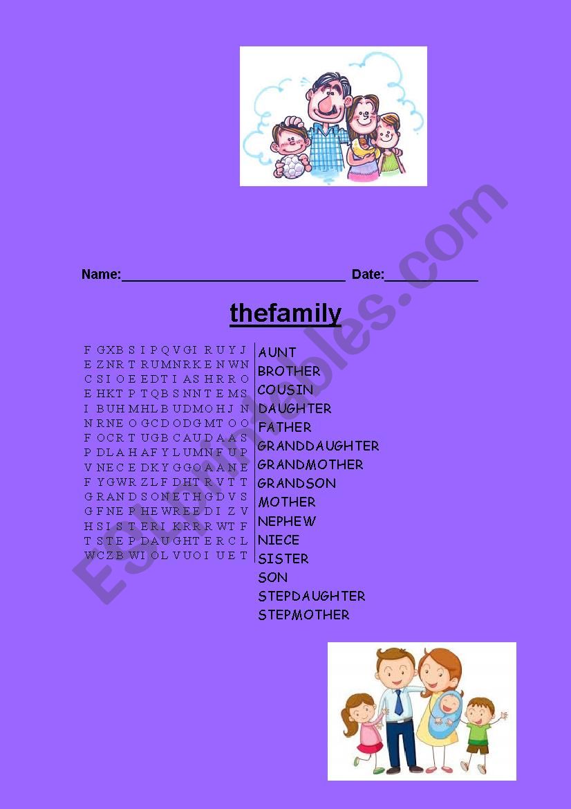 the family worksheet