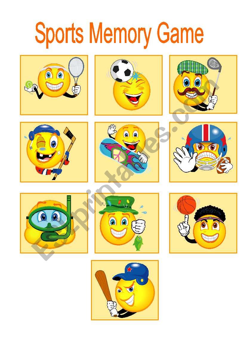 SPORTS MEMORY GAME PART 1 OF 2