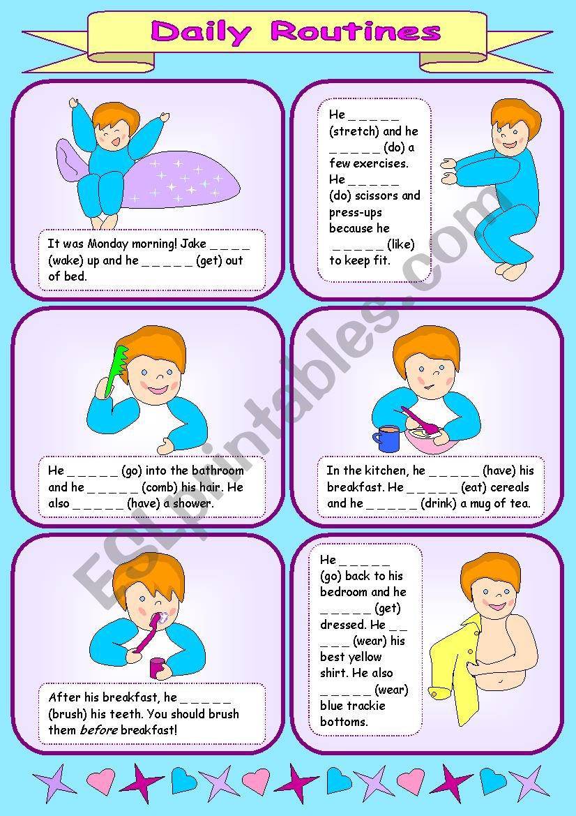 JakeÂ´s Day worksheet