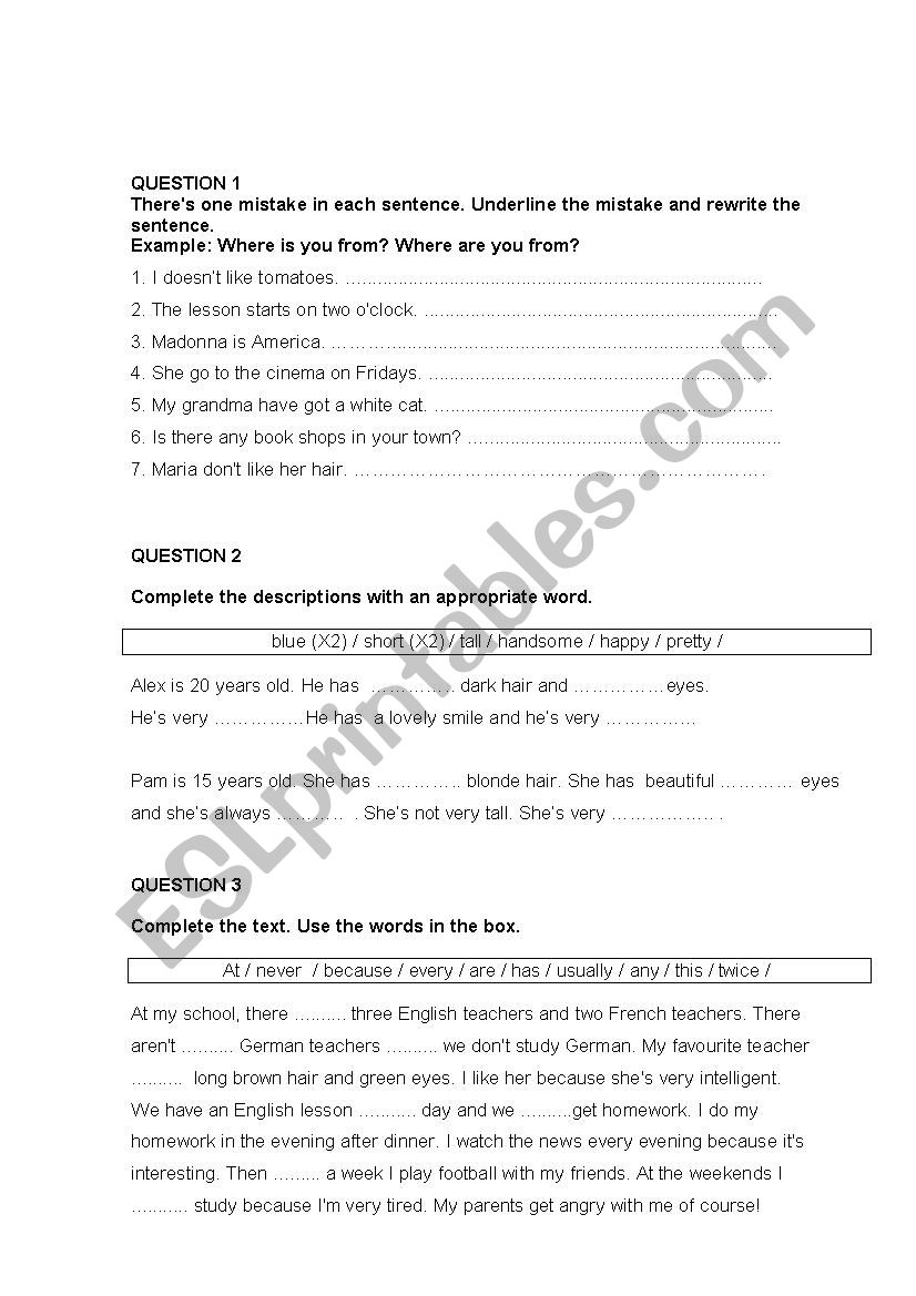 Vocabulario Activity worksheet