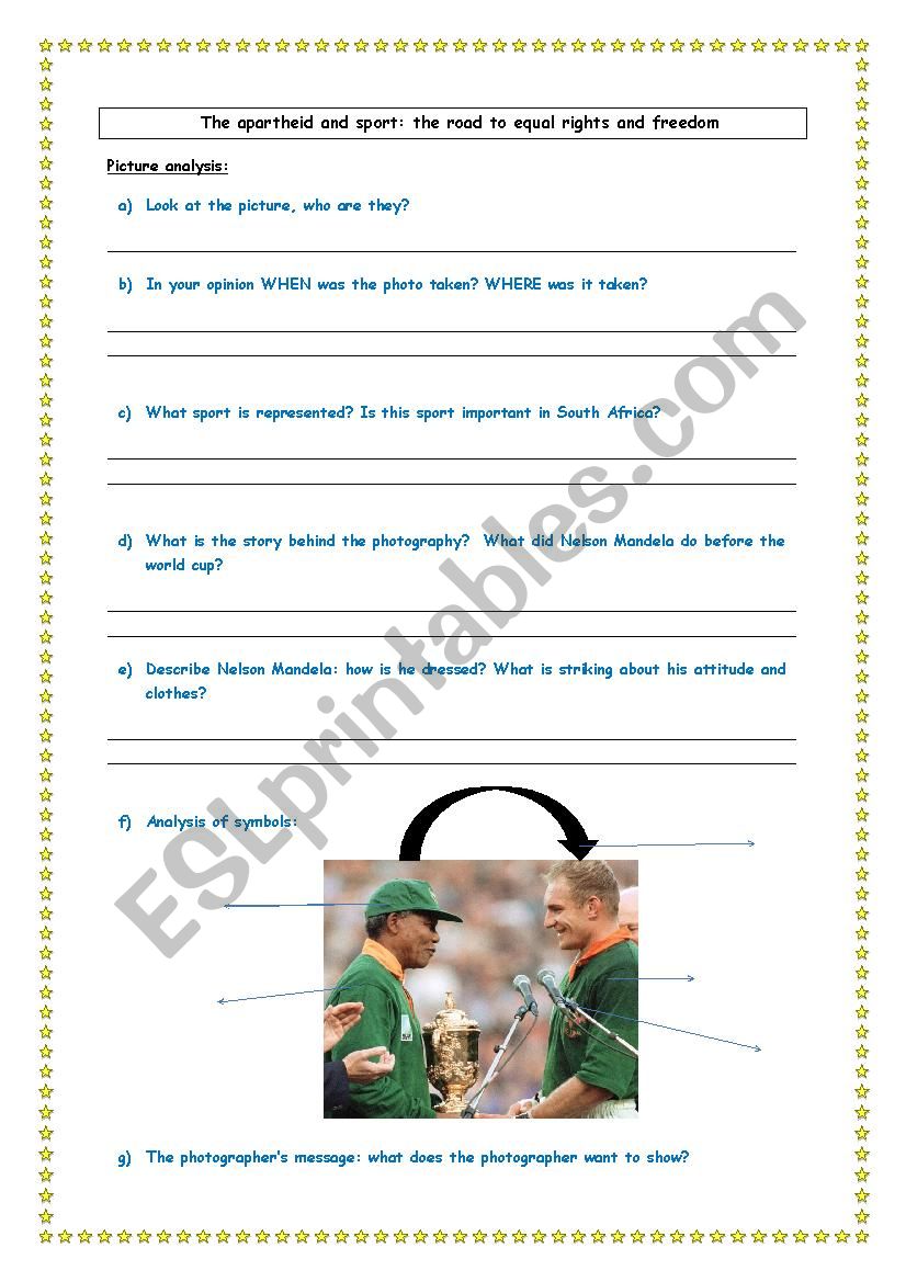 The apartheid and sports: Nelson Mandela and FranÃ§ois Piennar