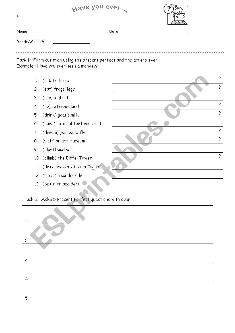 Present  Perfect worksheet