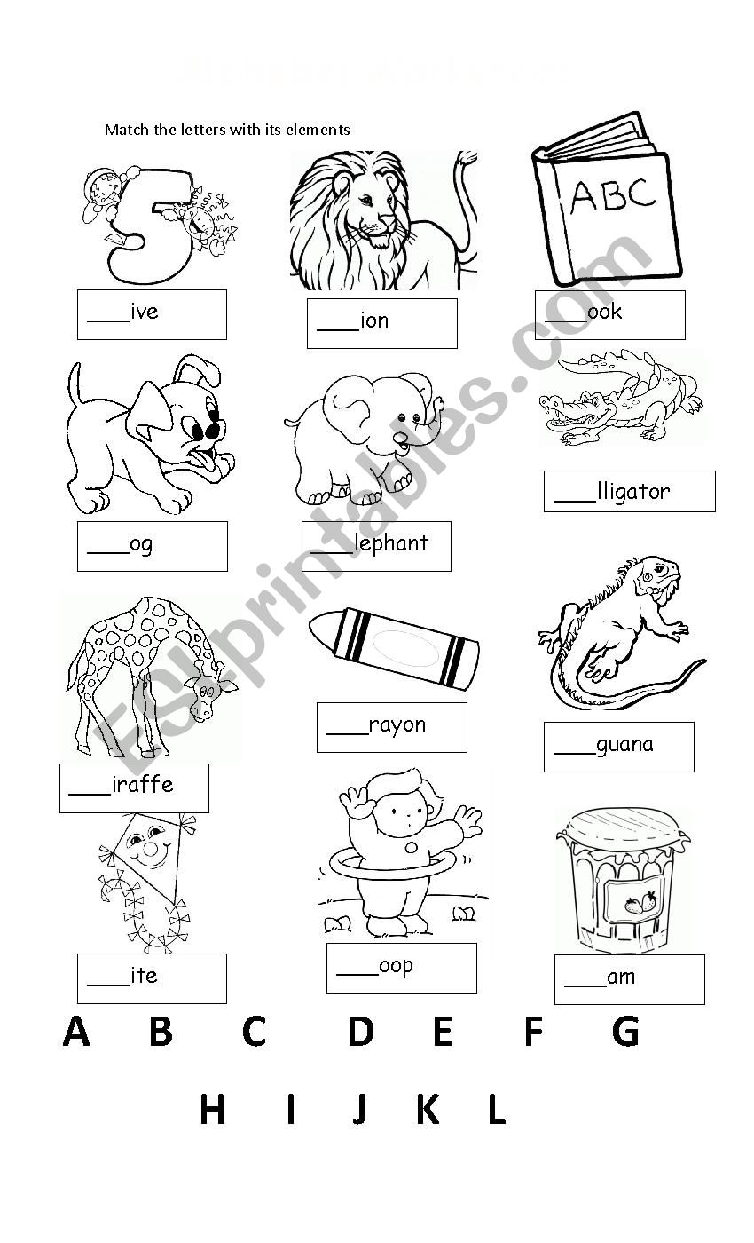 alphabet  worksheet